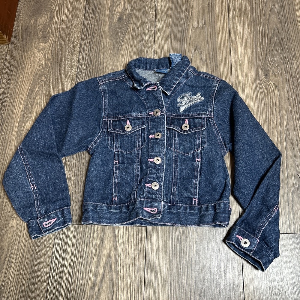 Disney "Tink" Cropped Jean Jacket  Girls 6-6X Embroidered‎